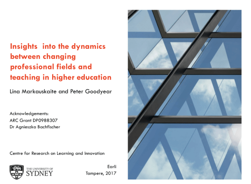 Insights into the dynamics between changes in professional fields and teaching in higher education.
